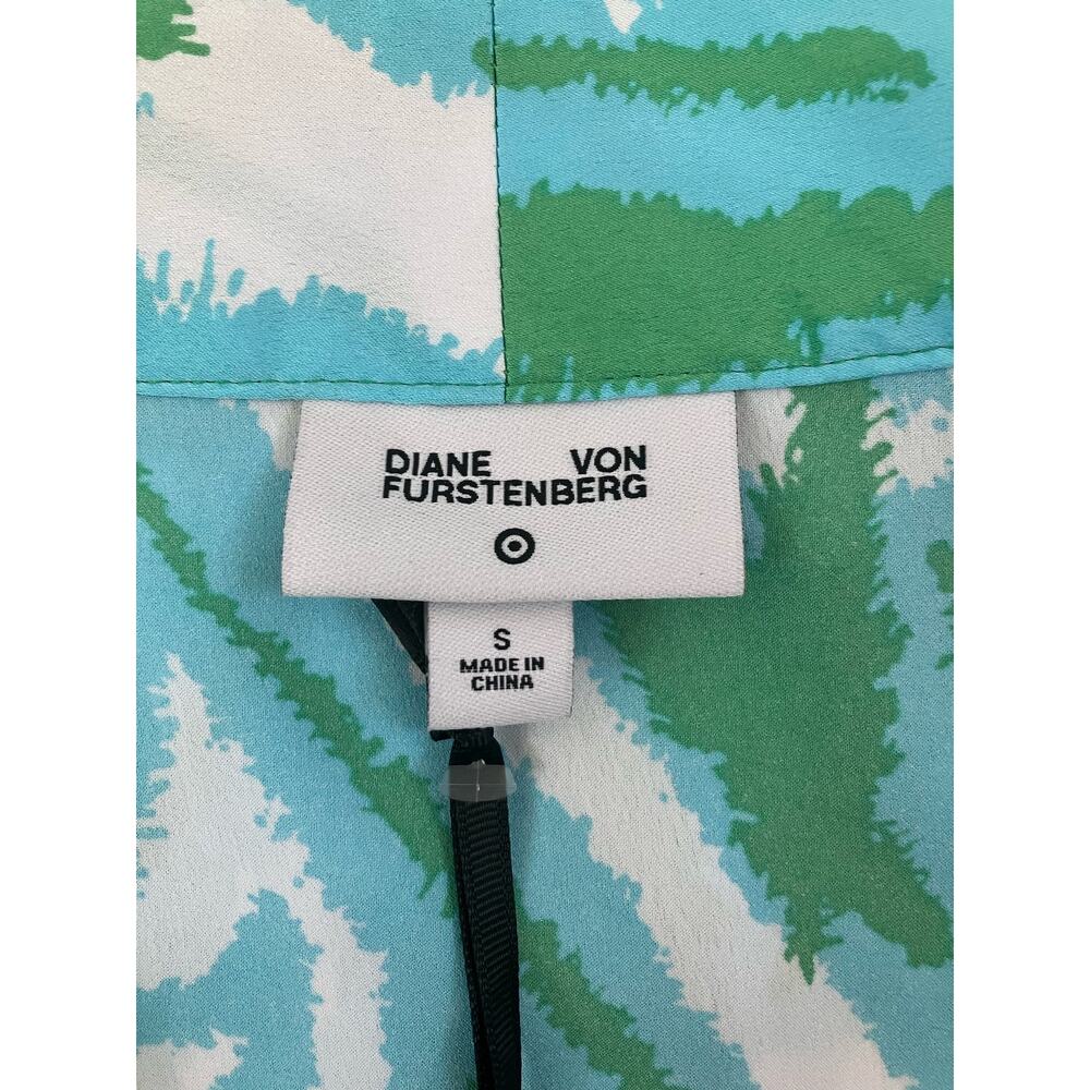 New Diane Von Furstenberg for Target Long Satin Disco Zebra Green Robe Small - Picture 7 of 9